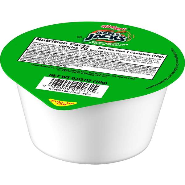 Kelloggs Kellogg's Apple Jacks Cereal .63 oz. Bowl, PK96 3800002996